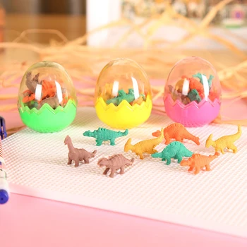 

7 pcs/Set Cute Mini Dinosaur Eraser for Kids Cartoon Dinosaur Egg Rubber Eraser for School Kawail Supplies Stationery for Girls
