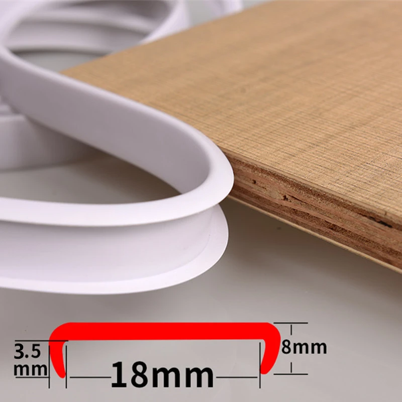 13 Feet Color : Brown, Size : Inner width 1.6 cm UUMFP TPE Self Adhesive Furniture Edging Tape U-Shaped Edge Trim Sealing Strip for Cabinet Wardrobe Table Worktop Wood Board