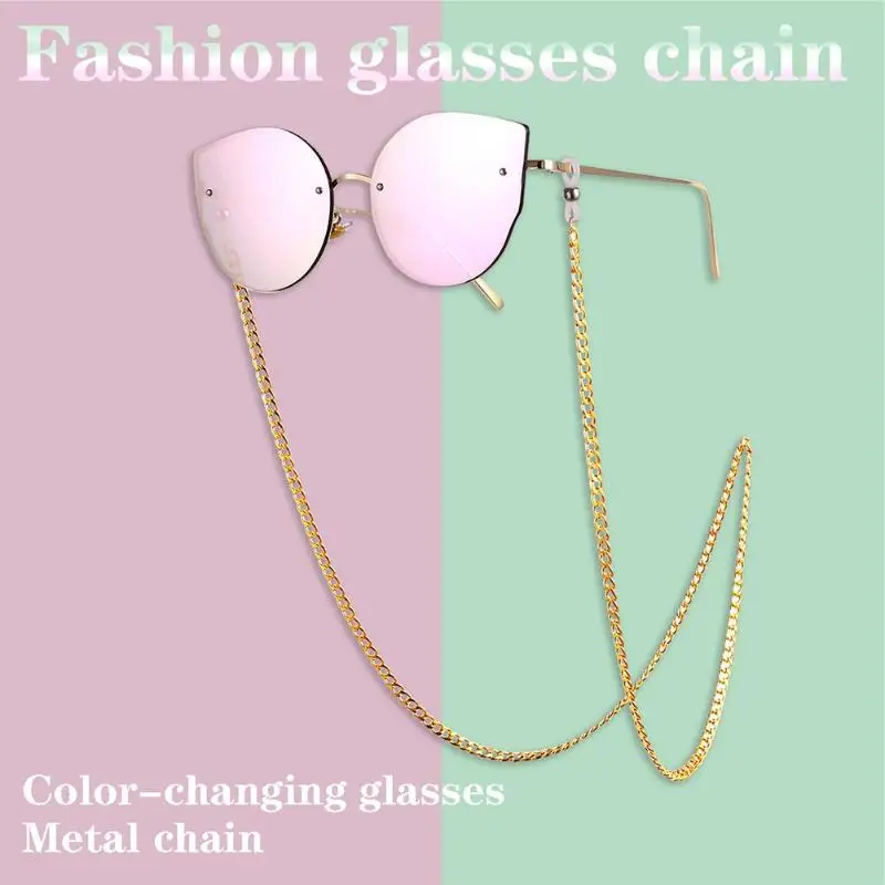 4pcs/set Fashion Eyeglasses Unisex Sunglasses Decoration Anti-skid Trend Fashion Popular Chain Glasses Clean Cloth Box Gift