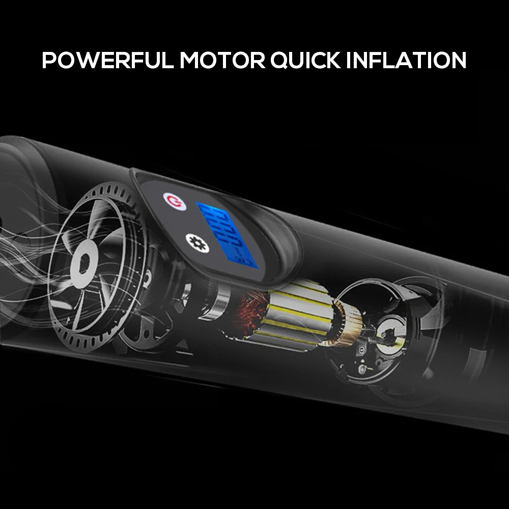 150PSI умный велосипед электрический насос автоматический велосипедный насос перезаряжаемый аварийный насос автомобильный фонарик с автомобильным зарядным устройством