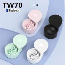 TW70 Bluetooth 5,0 наушники беспроводные наушники Handsfree Мини наушники с зарядной коробкой спортивная Гарнитура для смартфонов 5D стерео