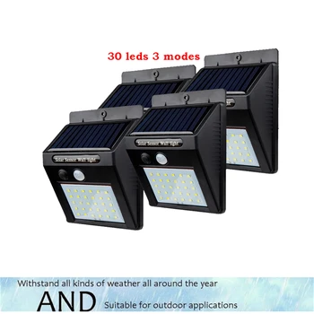 

2/4PCS 30 LED Solar lamp Sensor solar Powered Panel LED Street Light Outdoor Garden Path Spot Wall Emergency Lamp luminaria 500