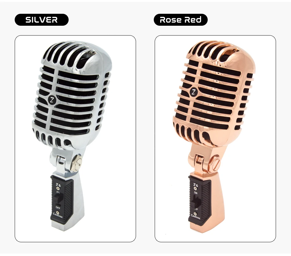Deluxe Metal Professional Microfono Vocal Dynamic Retro Vintage Microphone For PC Karaoke Mixer Audio Studio Video KTV Sing DJ