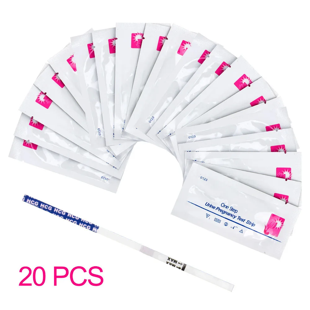 

Urine Measuring 20Pcs Expecting a baby Early Pregnancy Test Strips Women HCG Early Testing Kits Home Private 99% Accuracy