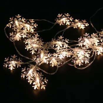 

6.89ft 2.1m 20 LED Snowflake Fairy String Light Battery Operated String Lighting for Christmas Wedding Patio Garland Party Decor