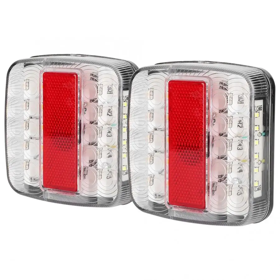 Отражатели 2 шт мощностью 12 V/24 V 20LED двойной Цвета грузовик с прицепом Ван шины 4x4 задний стоп-сигнал светодиодные индикаторы на грузовиках светильник