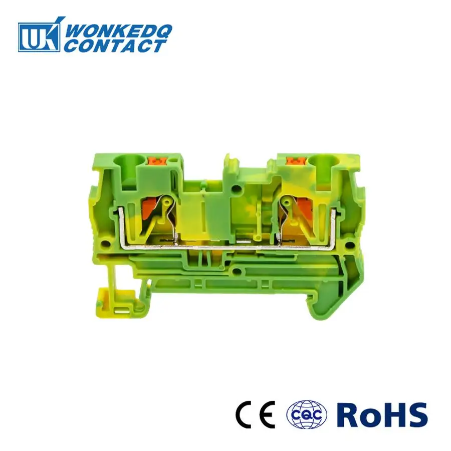 

10Pcs PT-4PE Instead of PHOENIX CONTACT Ground Spring Feed Through Connection Push In Din Rail Terminal Block PT4-PE