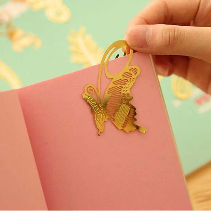 4 шт./лот милые золотые металлические закладки антикварная Бабочка Стрекоза