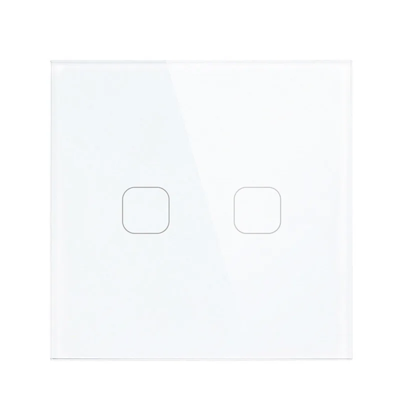 Esooli EU Stanard Touch Switch Crystal Glass Panel 1 Gang 1 Way Touch Switch, EU Light Wall Touch Screen Switch,AC 170-250V - Цвет: 2 Gang 1 Way White