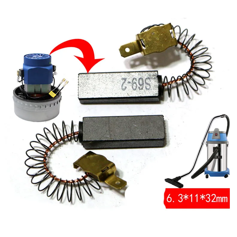 6.3*11*32 Vacuum cleaner motor carbon brush BF501 BF502 BF822 X-YB1200W X-YB1000W