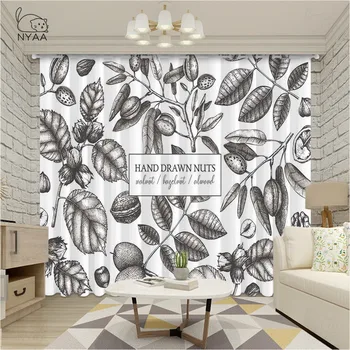 

Vintage Coffee Curtains For Bedroom Drapes Living Room Curtains Retro Style Typographic Icons Door Shade Micro-Shading