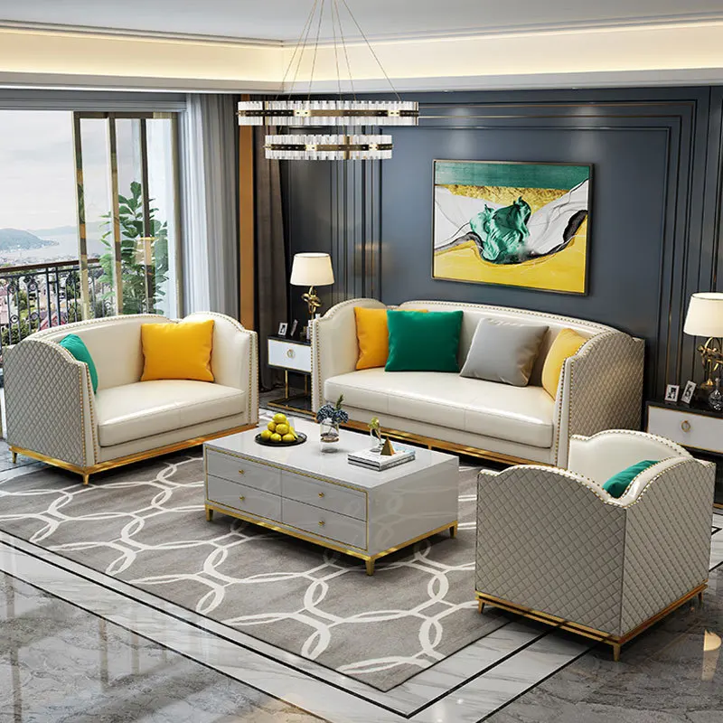 Easyгостиная диван из натуральной кожи секционный домашний мебель для гостиной легкий роскошный стиль