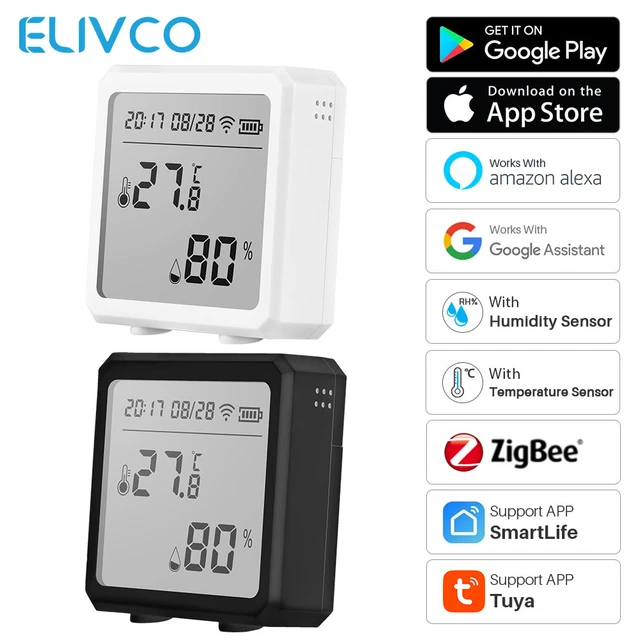 WIFI Temperature Humidity Detection Sensor Smart Life APP Control Indoor  Hygrometer Thermometer Support Alexa Google Assistant - AliExpress