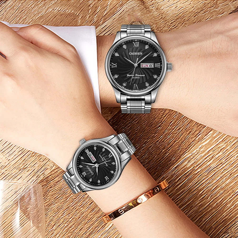 

CADSIEN 2012 Couple Watch Mens Quartz Watches Top Brand Luxury Women Set Ladies Dress Wristwatch Fashion Casual Lovers Watch