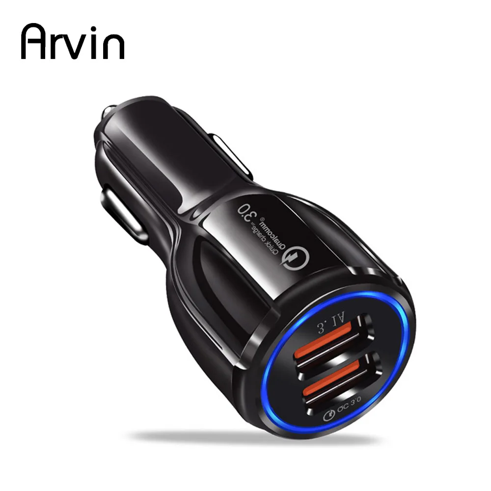 Автомобильное USB зарядное устройство Быстрая зарядка 3,0 2,0 зарядное устройство для мобильного телефона 2 порта USB быстрое автомобильное зарядное устройство для iPhone samsung планшета автомобильное зарядное устройство