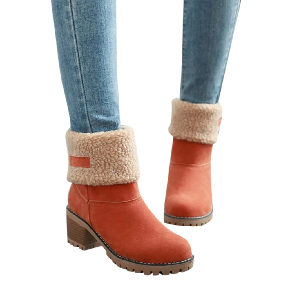 Женская зимняя обувь; теплые ботинки из флока; зимние ботинки; короткие плюшевые зимние ботинки; женская зимняя обувь из флока; Теплая обувь из флока
