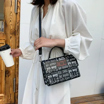 

Crossbody Bag for Women 2020 Summer Slant Fashion Letter Printed Single Shoulder Small Square Bag Messenger Purse and Handbag
