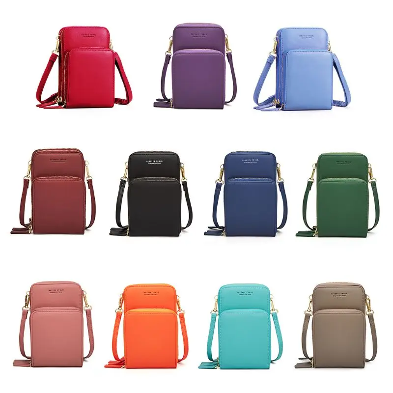 

Fahion Women Girls Leather Mini Crossbody Shoulder Bag Lady Large Capacity Phone Pouch Purse Zipper Messenger Bag Shopping Tote