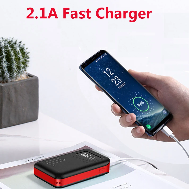 Mini banco de energía dual USB LED tipo c, cargador portátil de 20000 mAh para teléfono móvil, entrada de carga rápida, Android, para iPhone y Xiaomi - Imagen 6