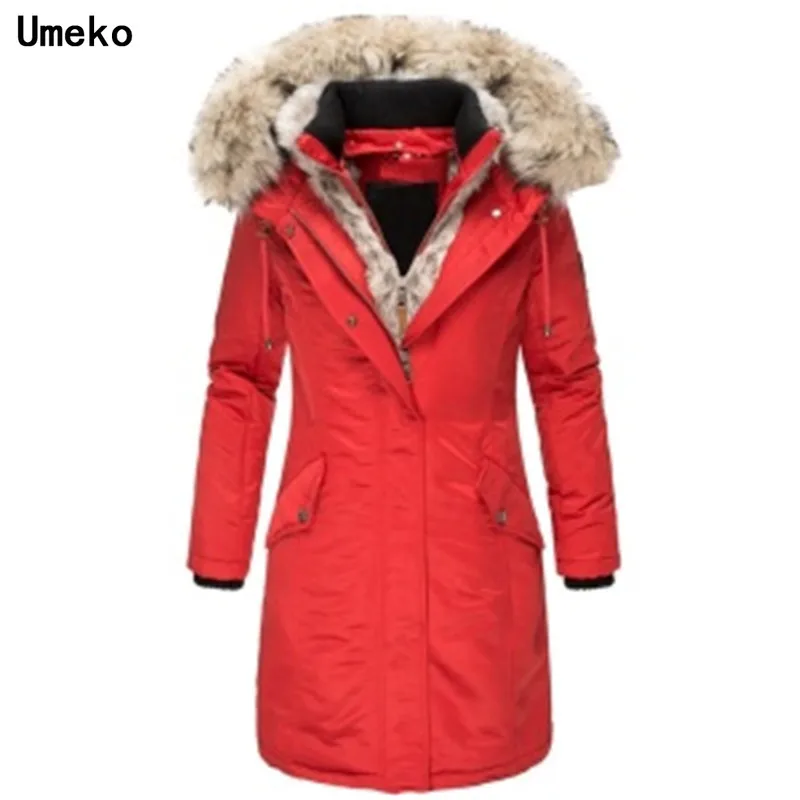 Umeko, модная зимняя меховая куртка, Женская куртка, пальто с капюшоном, женские модные куртки, зимняя теплая женская одежда размера плюс S-5XL