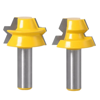 

2Pcs Lock Miter Router 22.5 Degree Glue Joinery Router Bit 12Mm Shank Woodworking Cutter Tenon Cutter for Wood