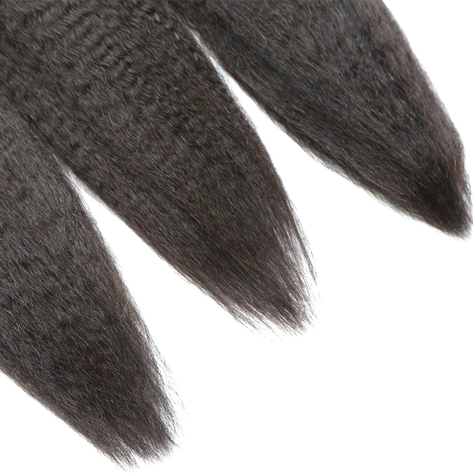 Luvin OneCut Волосы Кудрявые прямые перуанские волосы 3 пряди с кружевной застежкой человеческие волосы плетение девственные волосы закрытие отбеленные узлы