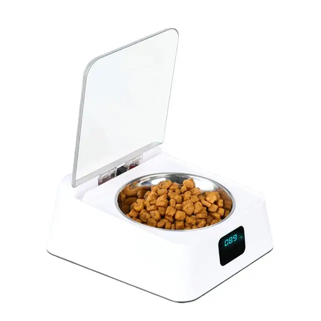 Automatic Cat Food Bowl Feeder Dispenser Cover Antimite Antimouse Moistureproof Intelligent