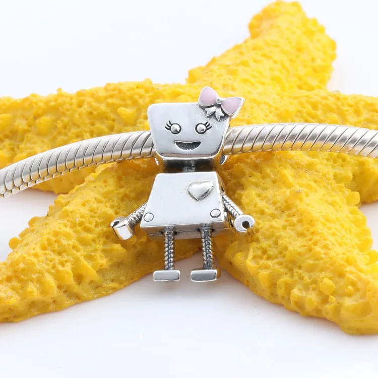 

Original 925 Sterling Silver Bead Silver Robot Bella Beads Fit Pandora Women Bracelet & Necklace Diy Jewelry