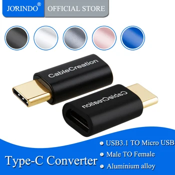 

USB-C to Micro USB Adapter, JORINDO Micro USB Female to USB Type C Male Adapter, Data & Charging with 56K Resistor Compatible