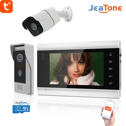 Jeatone intercomunicador com vídeo para casa, sistema de acesso a entrada e segurança, wifi, 720p, para apartamento, uso residencial