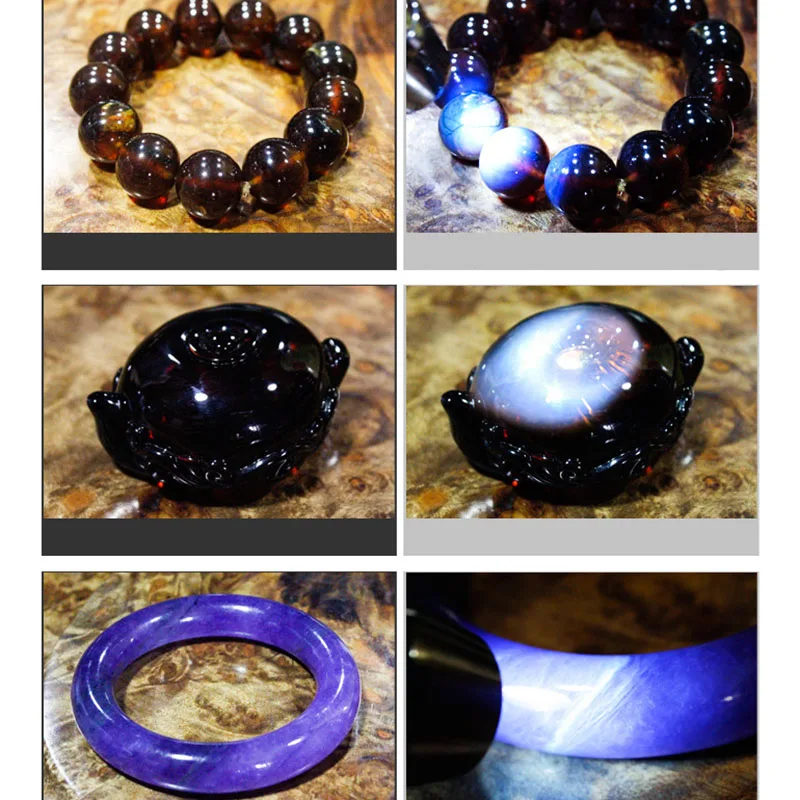 Фонарь светодиодный нефритовый с УФ светом и зарядкой от USB|Фонарики