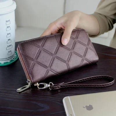 

DORANMI High Quality Women's Wallet 2019 Clutch Long Money Bag Female Leather Purse Bags Card/Phone Holder Geometric Wallets