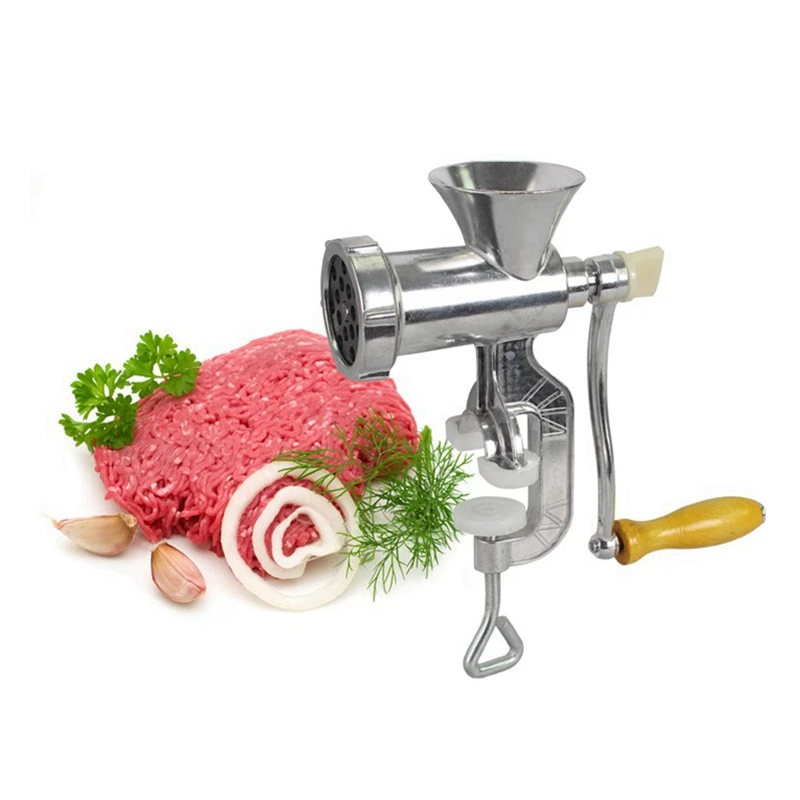 Aluminium Alloy Hand Operate Manual Meat Grinder Sausage Beef Mincer With Tabletop Clamp Kitchen Home Tool | Дом и сад