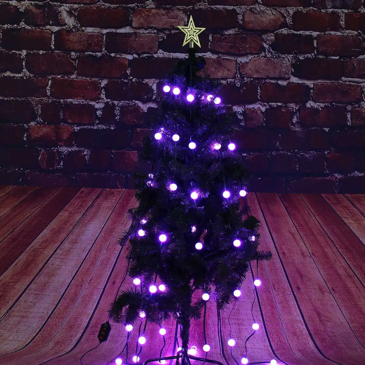 48 огней красочная светящаяся Рождественская елка светодиодный фонарь на открытом воздухе волоконно-оптический ночной фонарик AU UK US Plug AC110-240V
