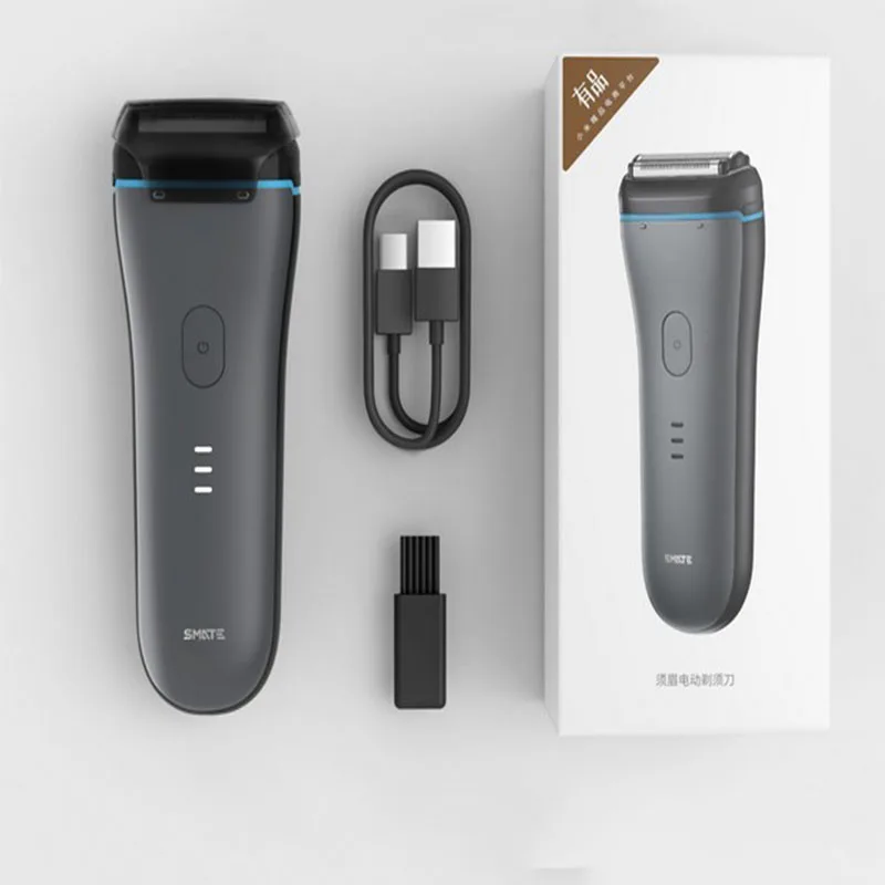 Xiaomi Smate электрическая бритва с возвратно-поступательным лезвием, 3 лезвия электробритва, заряжаемая через USB, моющаяся умная бритва, портативная бритва