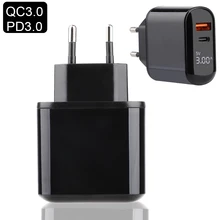 Быстрая зарядка 3,0 5 в 3 А USB зарядное устройство PD 3,0 быстрое зарядное устройство адаптер с европейской вилкой светодиодный дисплей для iPhone X XR XS MAX Xiaomi samsung huawei