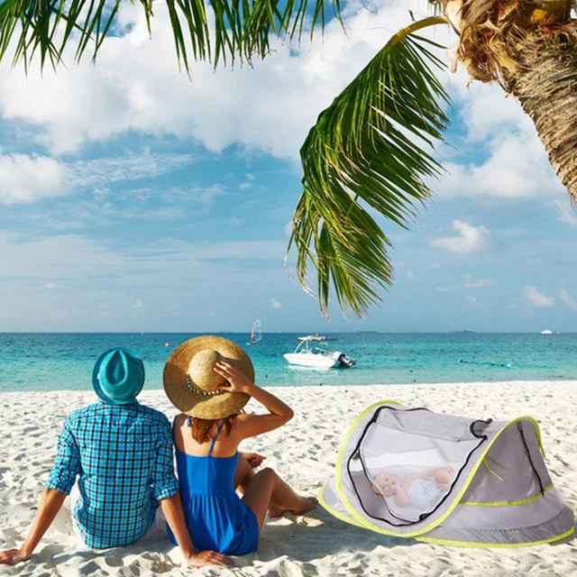Folding Baby Beach Tent Mini Breathable Zippers Mosquito Net Playhouse Play Tent for Kids Children Indoor Outdoor Room House 4