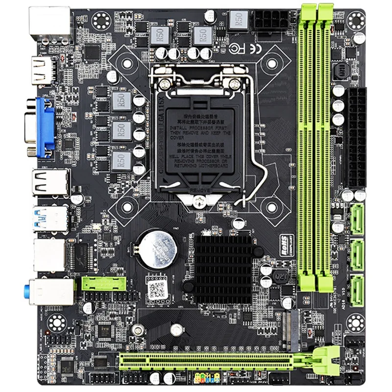 

H310C Motherboard Supports Intel Core / Celeron / Pentium LGA1151 Processor and 1 x PCIE 16X HDMI VGA