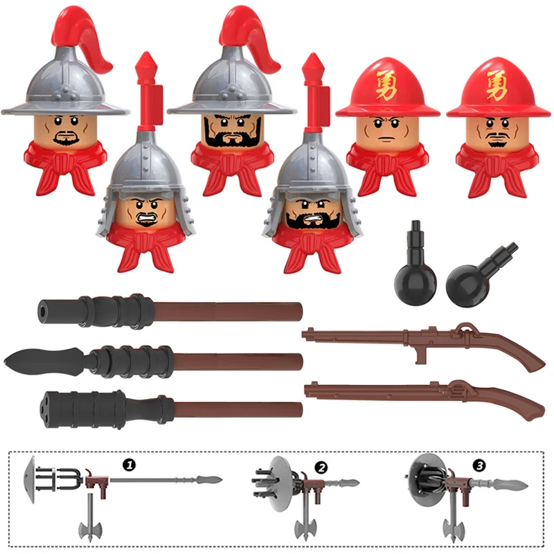 

Koruit KT1090 Ming Empire War Soldiers Action Figure Accessories Helmet Armor Building Blocks Brick Toys For Children Gift