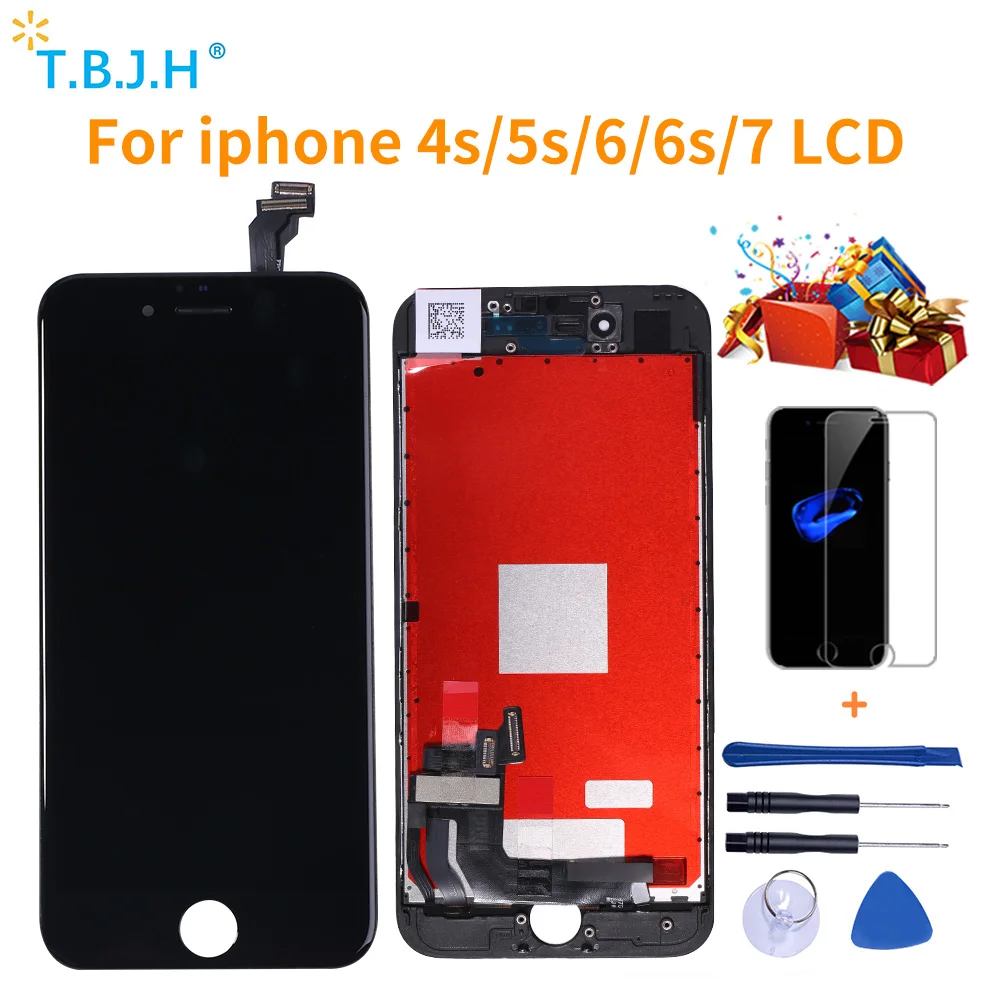 AAA ЖК-дисплей для iphone 4s 5s 6 6S 7 Модуль сенсорный экран стекло дигитайзер Замена