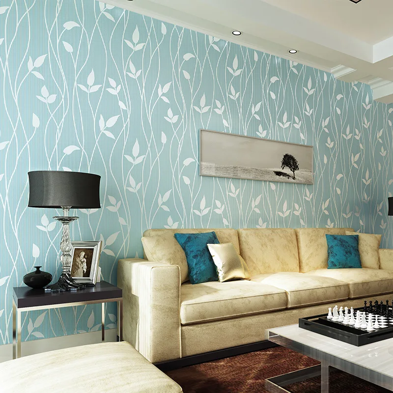 

Modern Minimalist 3D Warm Pastoral Style Non-woven Wallpaper Living Room Bedroom TV Background Stripes Plain Color Wallpaper