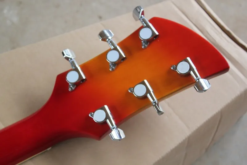 Высокое качество Рик полу-полый Sunburst левая рука Электрогитара 3 звукоснимателя R тремоло Электрогитара