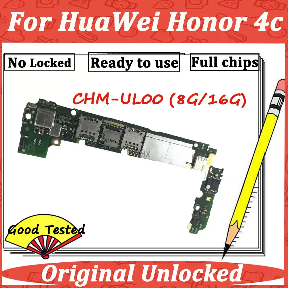 Разблокированная материнская плата для huawei Honor 4c, разборная материнская плата с системой Android, полные чипы, логическая плата CHM-UL00
