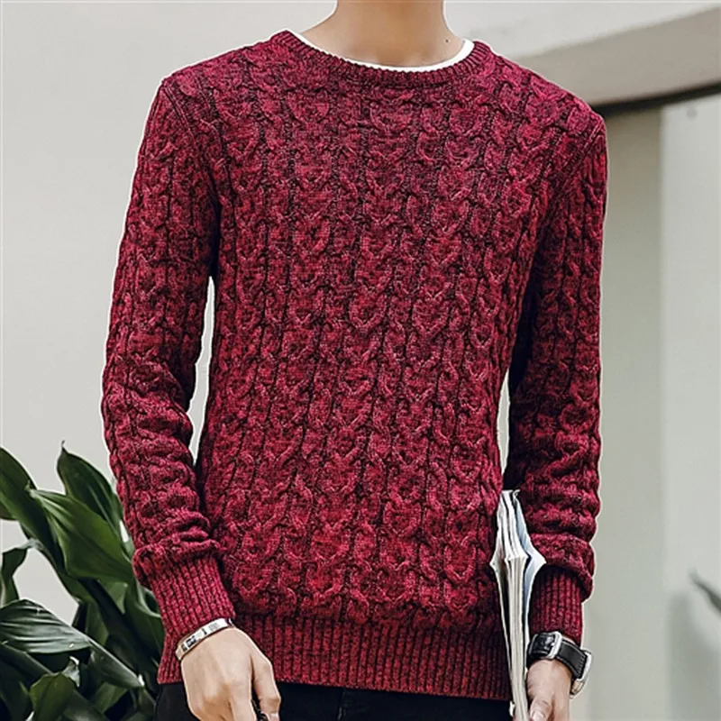 

2020 New Mens Winter Fall O Neck Sweaters Fahsion Long Sleeve Sweater Pullover Korean Solid Color Casual Jumper Sweater Clothes