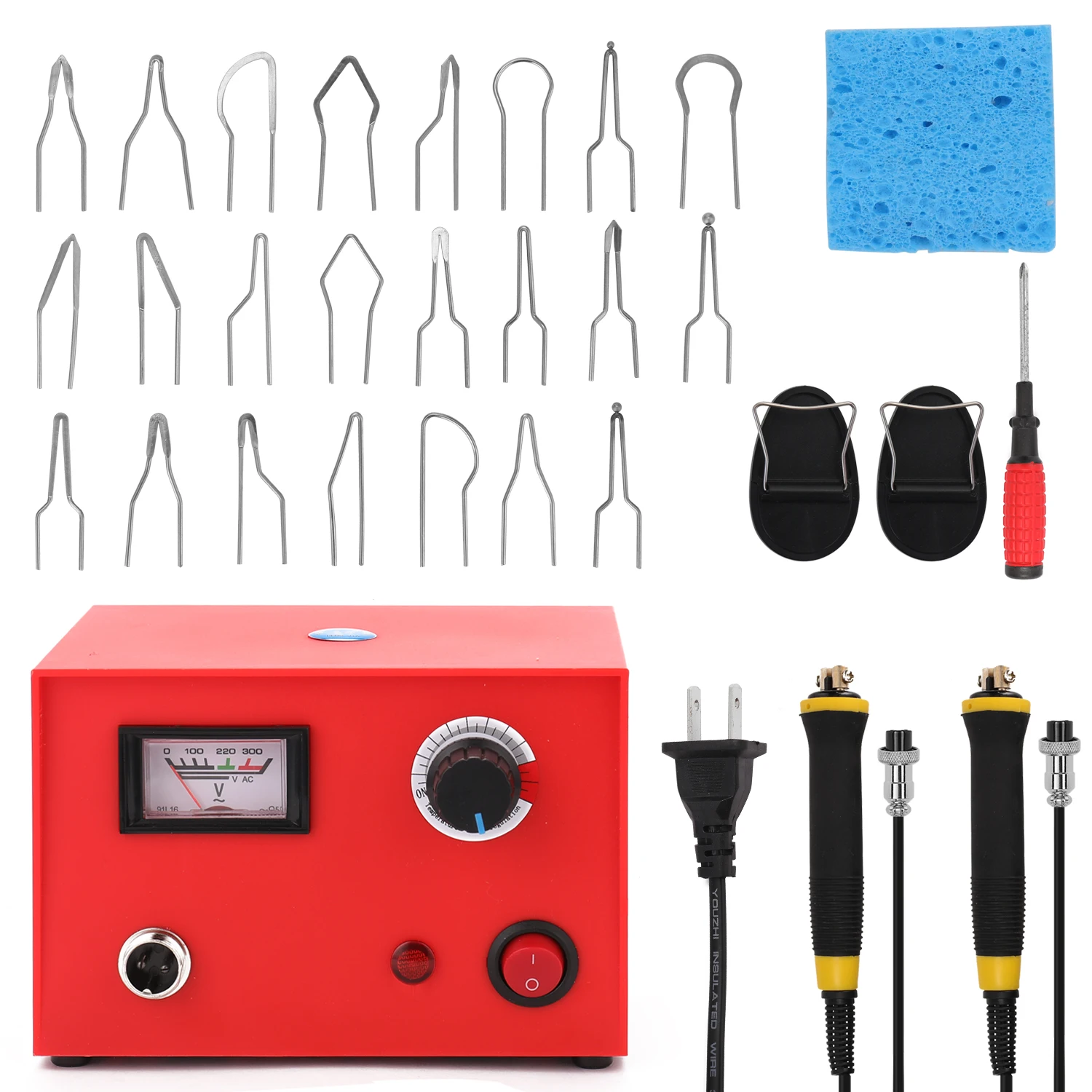 

Multifunctional Electric Gourd Wooden Pointer Instrument Pyrography Machine with 23pcs Welding Wire Heads 2 Handles