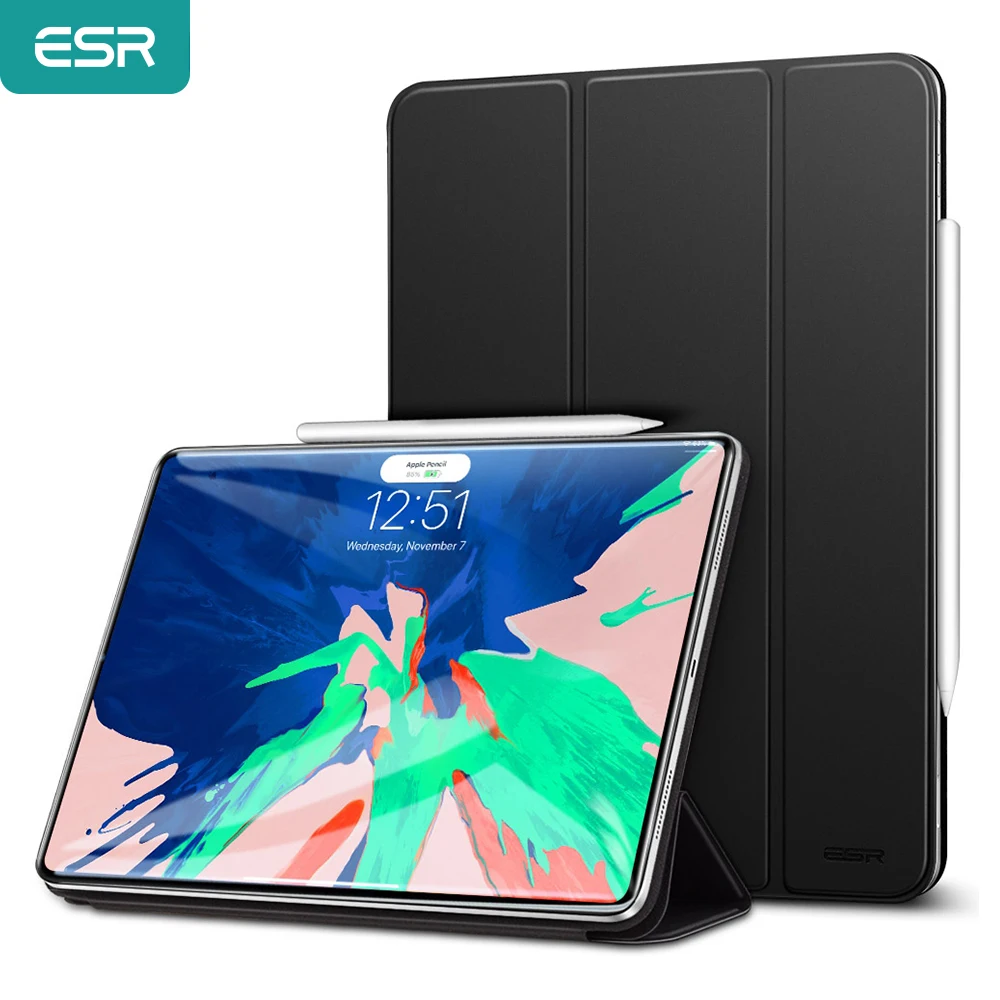 Магнитный смарт чехол ESR для iPad Pro 12 9 2018 с тройной подставкой прорезиненный