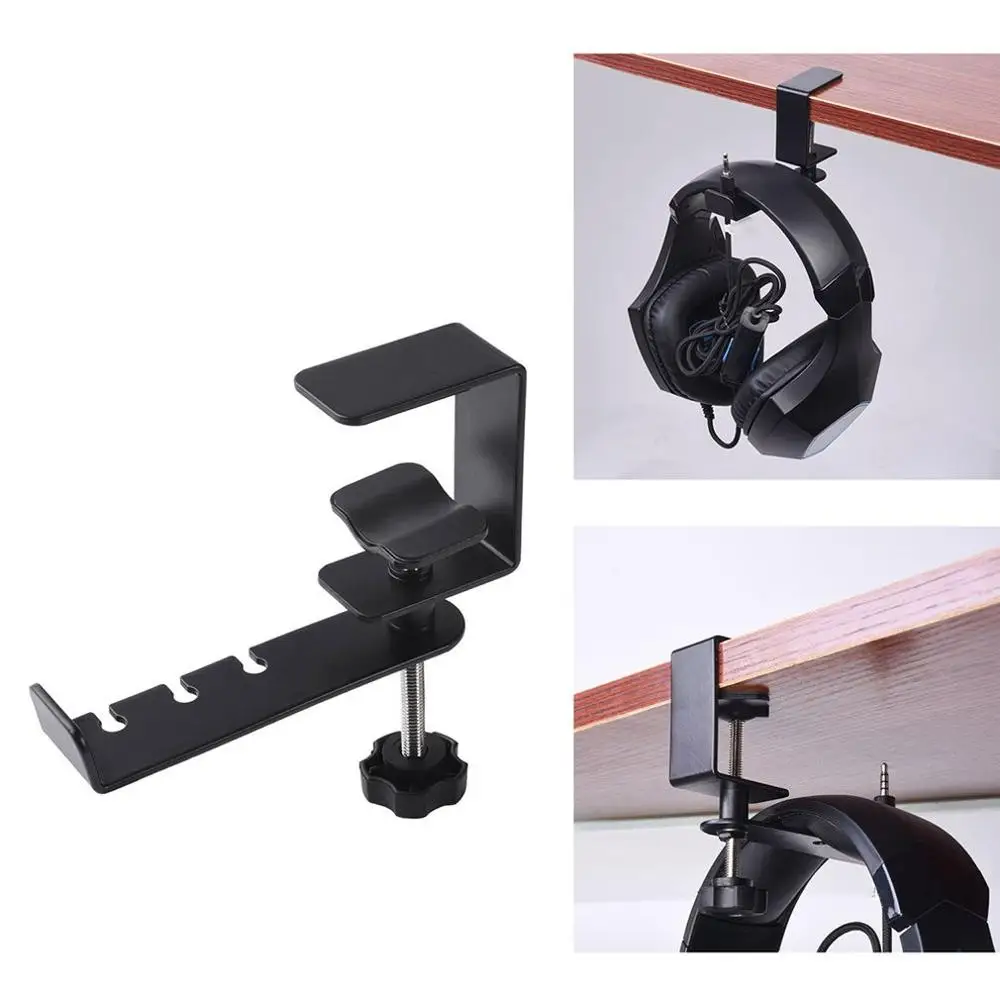 

Table Hook 360 Degree Rotatable Metal Hook Multi-Function Table Bottom Hook Universal Headphone Item Rack