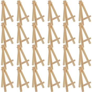 

24Pcs 12.7cm Mini Wooden Display Stands, Easels, Table Top Stands, Suitable For Children's Handicrafts, Business Cards