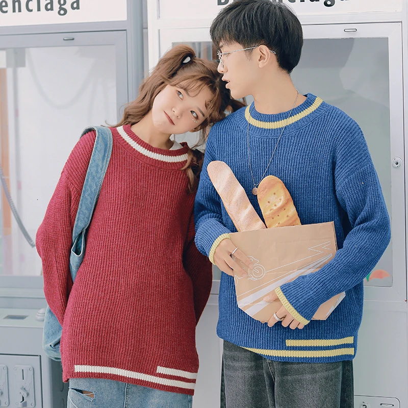 Winter Sweater Men Warm Fashion Contrast Color Casual Knit Sweater Man Sweter Clothes Hip Hop Loose Long Sleeve Pullover Men Winter Sweater Men Warm Fashion Contrast Color Casual Knit Sweater Man Sweter Clothes Hip Hop Loose Long Sleeve Pullover Men
