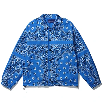 Mens Wear Hip Hop Bandana Paisley Pattern Bomber Jackets Windbreaker Harajuku Streetwear 2020 Autumn Casual Coats Tops Clothing 1